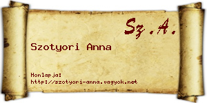Szotyori Anna névjegykártya