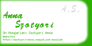 anna szotyori business card